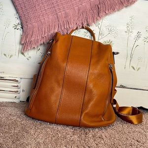 F-Zone Medium Leather Backpack Purse